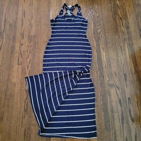 New Reitmans Maxi Dress Navy Blue White Striped Brand New NWT Womens Size XS - Picture 1 of 8
